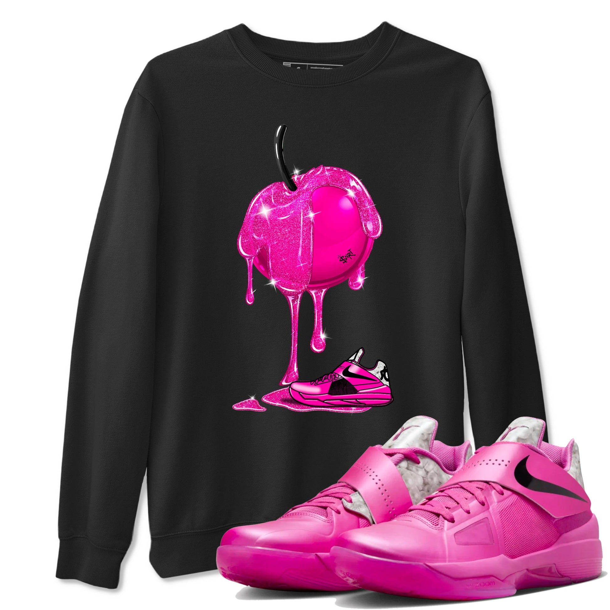 Nike KD 4 Retro Aunt Pearl shirts to match jordans Dripping Cherries sneaker match tees Nike KD 4 Aunt Pearl match shoes to clothes SNRT Sneaker Tees unisex cotton Black 1 shirts