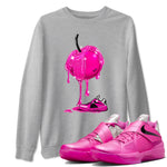 Nike KD 4 Retro Aunt Pearl shirts to match jordans Dripping Cherries sneaker match tees Nike KD 4 Aunt Pearl match shoes to clothes SNRT Sneaker Tees unisex cotton Heather Grey 1 shirts