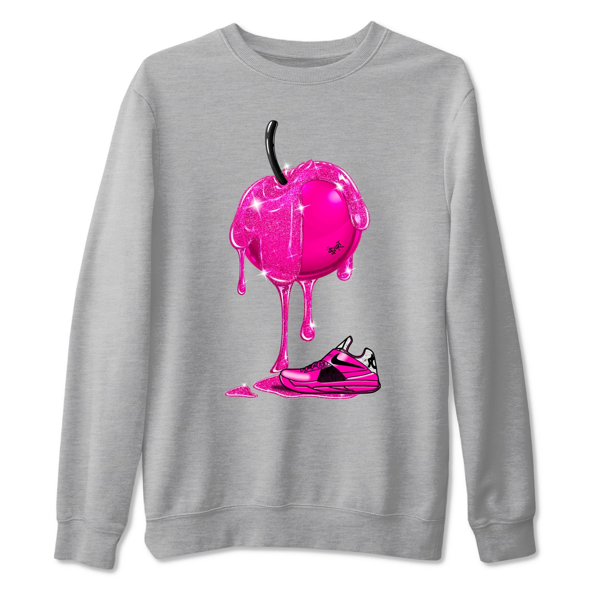 Nike KD 4 Retro Aunt Pearl shirts to match jordans Dripping Cherries sneaker match tees Nike KD 4 Aunt Pearl match shoes to clothes SNRT Sneaker Tees unisex cotton Heather Grey 2 shirts