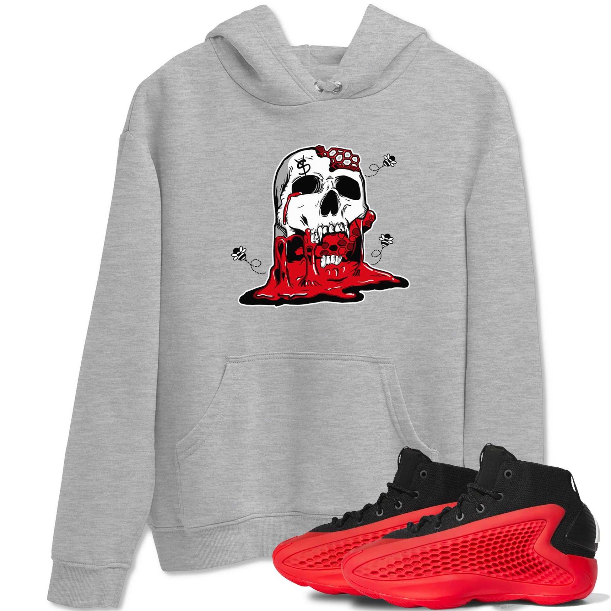 AE 1 Bred Shirts To Match Jordans Dripping Honey Skullhead sneaker match tees AE 1 Bred Tee SNRT Sneaker Release Tees unisex cotton Heather Grey 1 crew neck shirts