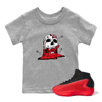 AE 1 Bred Shirts To Match Jordans Dripping Honey Skullhead sneaker match tees AE 1 Bred Tee SNRT Sneaker Release Tees Youth Baby Heather Grey 1 crew neck shirts