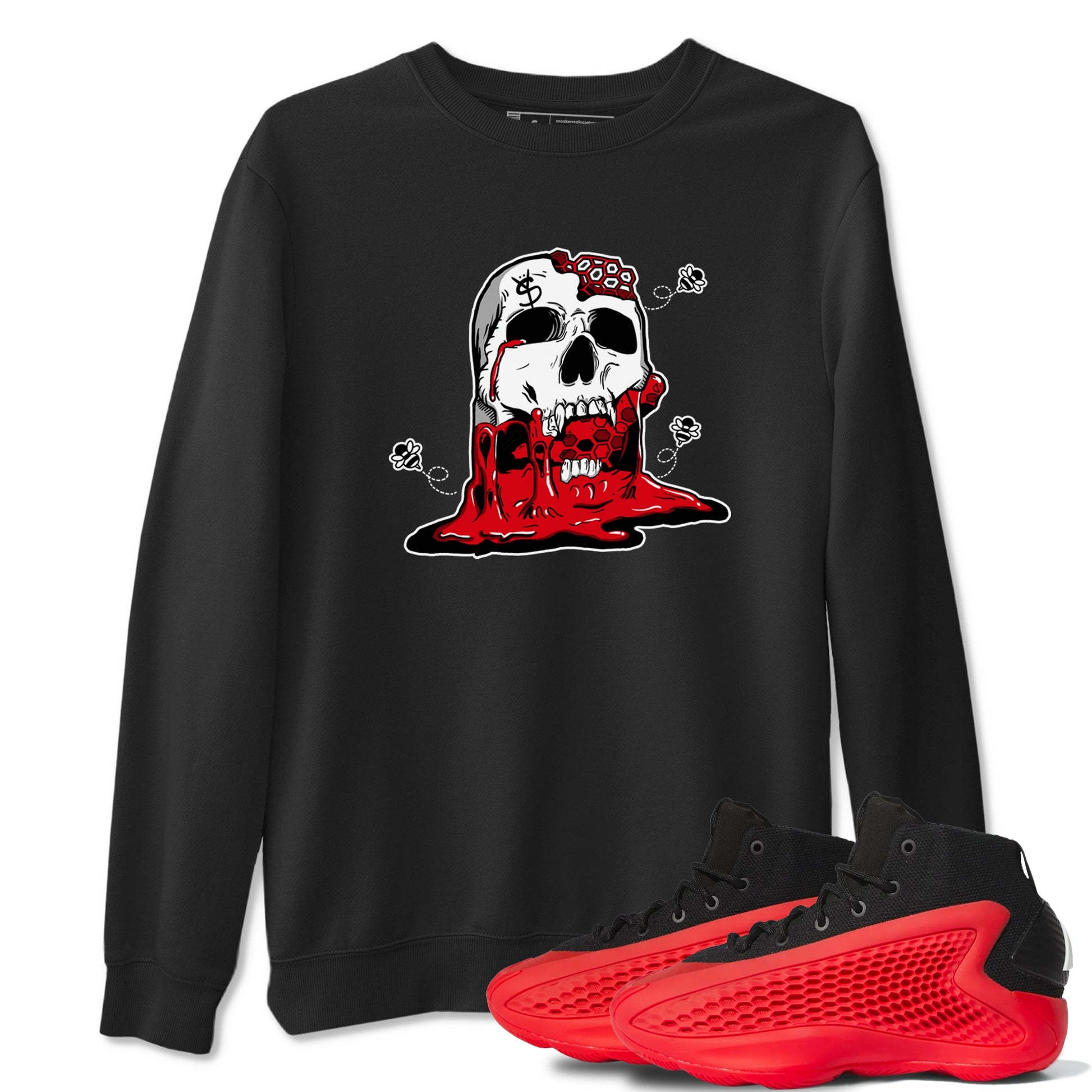 AE 1 Bred Shirts To Match Jordans Dripping Honey Skullhead sneaker match tees AE 1 Bred Tee SNRT Sneaker Release Tees unisex cotton Black 1 crew neck shirts