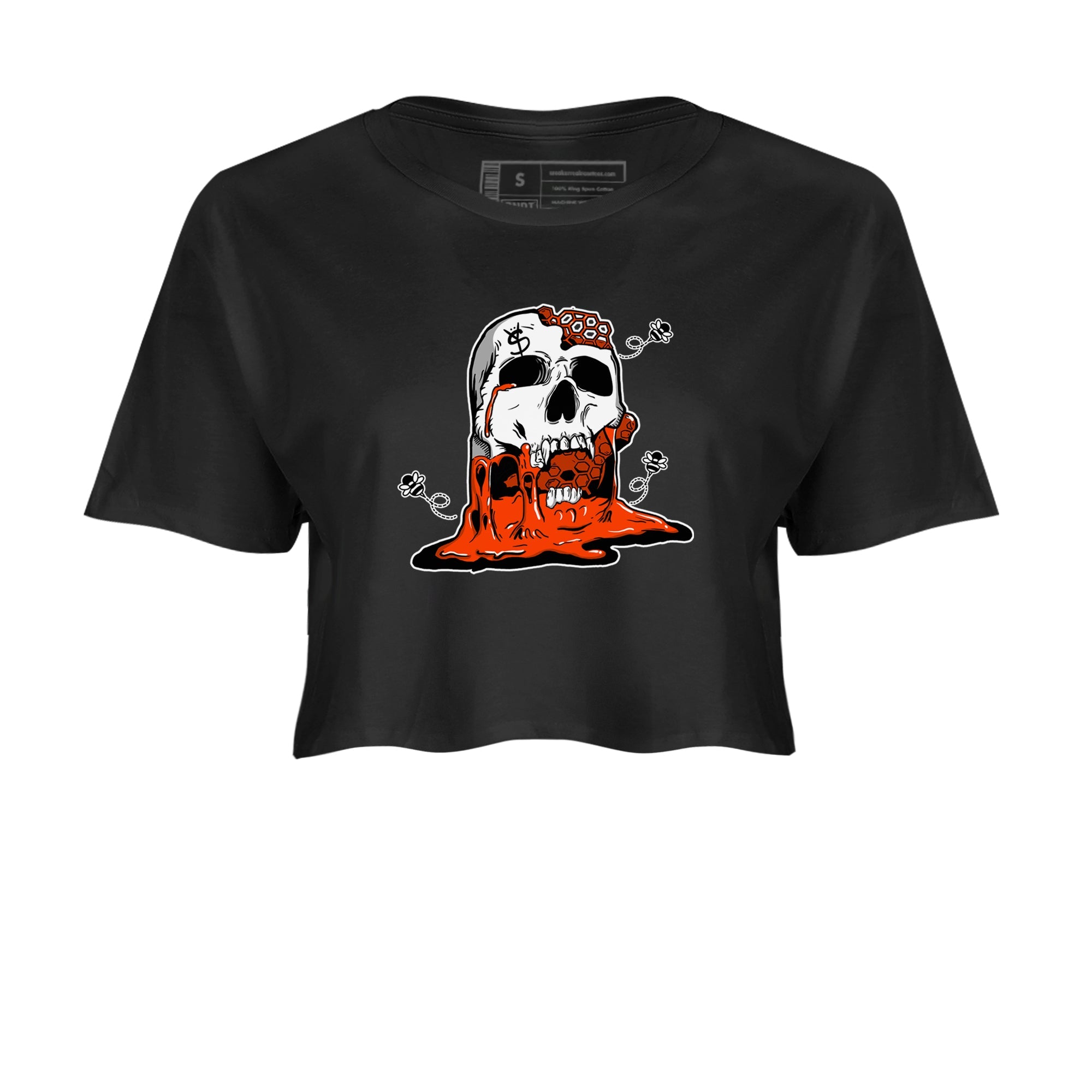 Air Max 1 OG '86 'Summit White and Cosmic Clay shirts to match jordans Dripping Honey Skullhead sneaker match tees Air Max 1 Cosmic Clay match shoes to clothes SNRT Sneaker Tees unisex cotton Black 2 crop tee