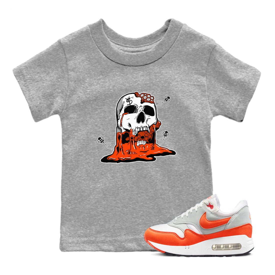 Air Max 1 OG '86 'Summit White and Cosmic Clay shirts to match jordans Dripping Honey Skullhead sneaker match tees Air Max 1 Cosmic Clay match shoes to clothes SNRT Sneaker Tees Youth Baby Heather Grey 1 tee