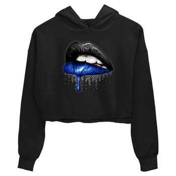 1s Game Royal shirts to match jordans Dripping Lips sneaker match tees Air Jordan 1 Retro Low OG Game Royal match shoes to clothes SNRT Sneaker Tees unisex cotton Black 2 crop tee