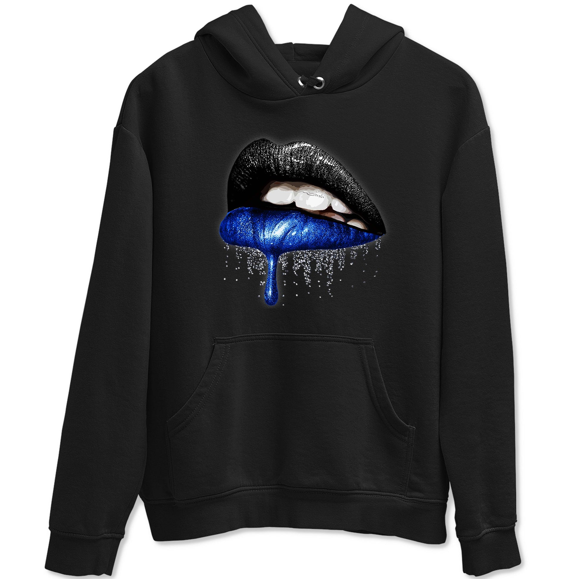 1s Game Royal shirts to match jordans Dripping Lips sneaker match tees Air Jordan 1 Retro Low OG Game Royal match shoes to clothes SNRT Sneaker Tees unisex cotton Black 2 shirts