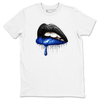1s Game Royal shirts to match jordans Dripping Lips sneaker match tees Air Jordan 1 Retro Low OG Game Royal match shoes to clothes SNRT Sneaker Tees unisex cotton White 2 shirts