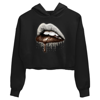 AJ12 Baroque Brown shirts to match jordans Dripping Lips best t shirts to wear with jordans SoleFly x Jordan 12 Baroque Brown match shoes to clothes SNRT Sneaker Tees unisex cotton Black 2 crop tee