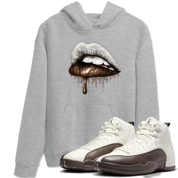 AJ12 Baroque Brown shirts to match jordans Dripping Lips best t shirts to wear with jordans SoleFly x Jordan 12 Baroque Brown match shoes to clothes SNRT Sneaker Tees unisex cotton Heather Grey 1 shirts