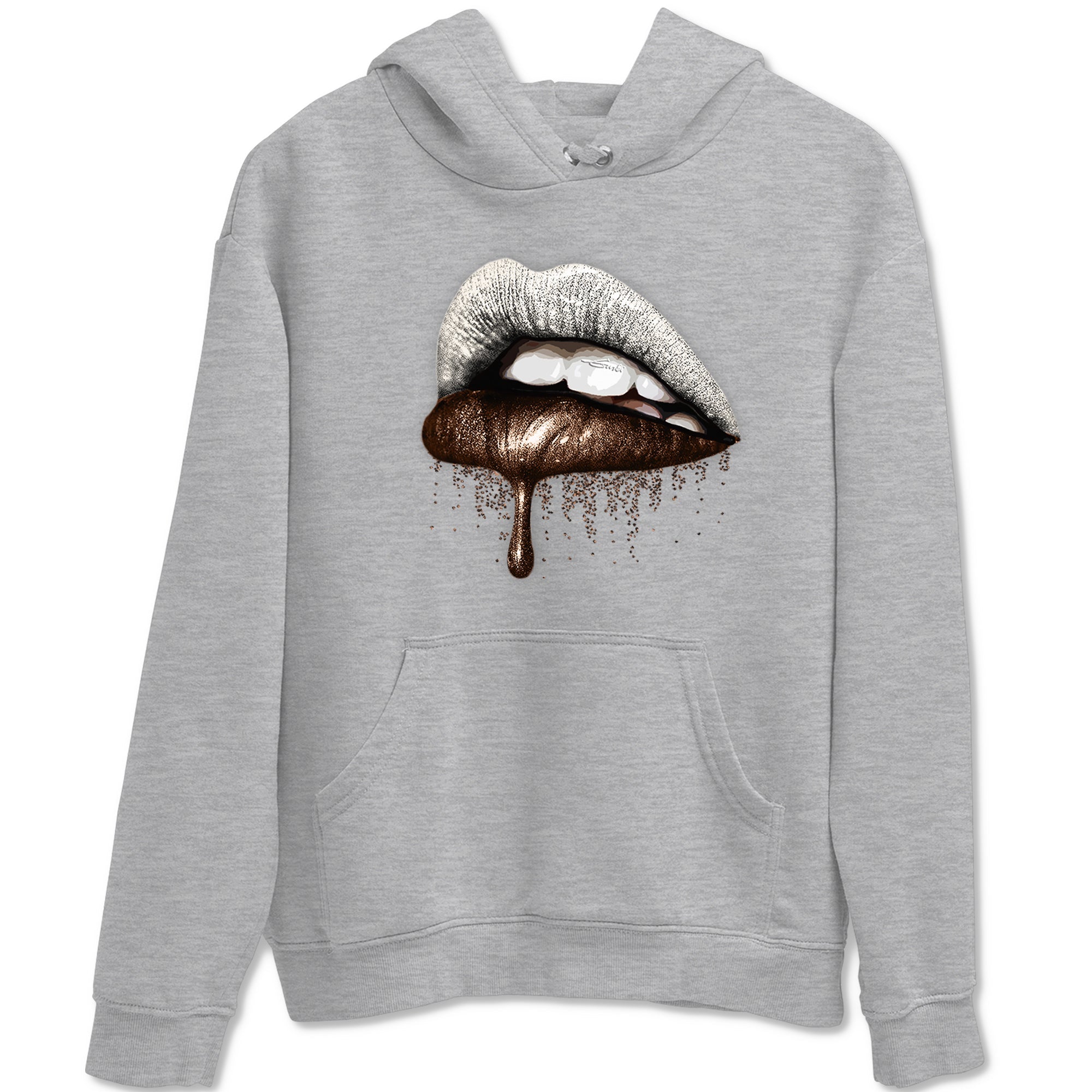 AJ12 Baroque Brown shirts to match jordans Dripping Lips best t shirts to wear with jordans SoleFly x Jordan 12 Baroque Brown match shoes to clothes SNRT Sneaker Tees unisex cotton Heather Grey 2 shirts
