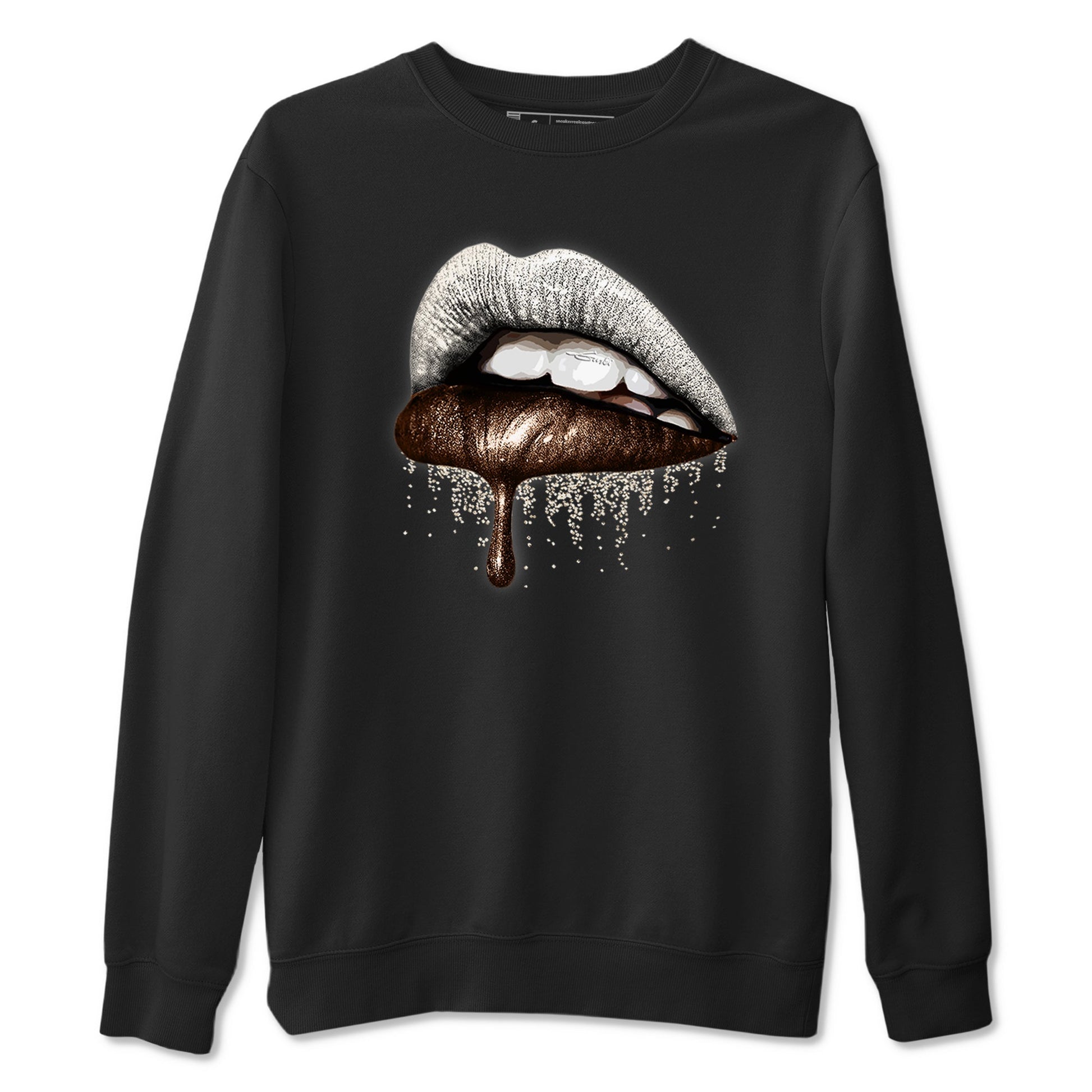 AJ12 Baroque Brown shirts to match jordans Dripping Lips best t shirts to wear with jordans SoleFly x Jordan 12 Baroque Brown match shoes to clothes SNRT Sneaker Tees unisex cotton Black 2 shirts
