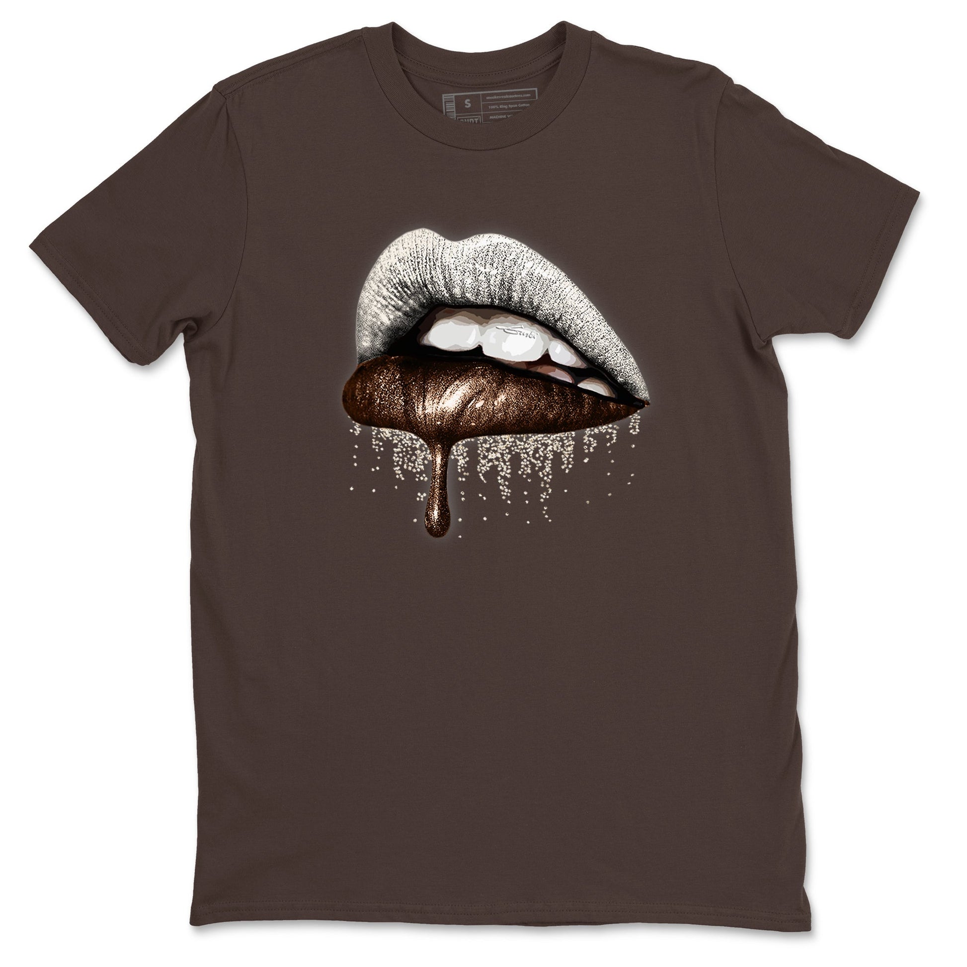 AJ12 Baroque Brown shirts to match jordans Dripping Lips best t shirts to wear with jordans SoleFly x Jordan 12 Baroque Brown match shoes to clothes SNRT Sneaker Tees unisex cotton Dark Chocolate 2 shirts