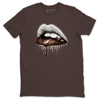 AJ12 Baroque Brown shirts to match jordans Dripping Lips best t shirts to wear with jordans SoleFly x Jordan 12 Baroque Brown match shoes to clothes SNRT Sneaker Tees unisex cotton Dark Chocolate 2 shirts