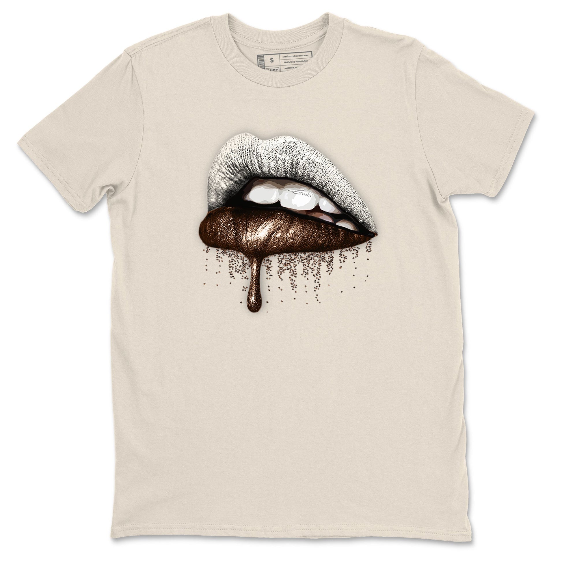 AJ12 Baroque Brown shirts to match jordans Dripping Lips best t shirts to wear with jordans SoleFly x Jordan 12 Baroque Brown match shoes to clothes SNRT Sneaker Tees unisex cotton Natural 2 shirts
