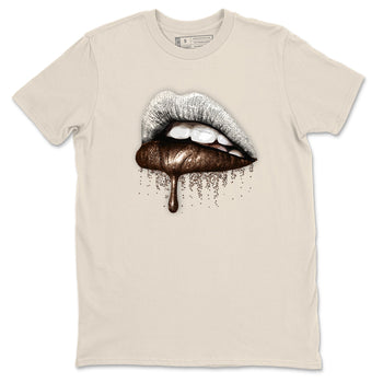 AJ12 Baroque Brown shirts to match jordans Dripping Lips best t shirts to wear with jordans SoleFly x Jordan 12 Baroque Brown match shoes to clothes SNRT Sneaker Tees unisex cotton Natural 2 shirts