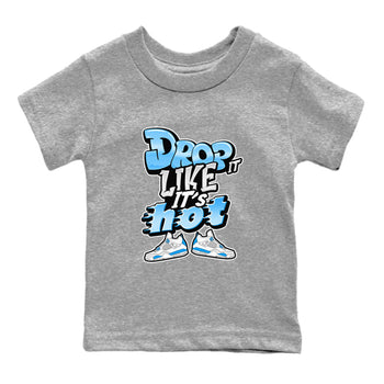 Air Jordan 4 Industrial Blue shirt to match jordans Drop It Like It's Hot sneaker tees Air Jordan 4 Military Blue SNRT sneaker release tees baby toddler Heather Grey 2 cotton Shirt