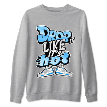 Air Jordan 4 Industrial Blue shirt to match jordans Drop It Like It's Hot sneaker tees Air Jordan 4 Military Blue SNRT Sneaker Release Tees unisex cotton Heather Grey 2 crew neck shirt