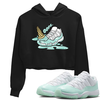 Dropped Ice Cream womens crop tee made to vibe with the Air Jordan 11 Igloo sneakers — the perfect match in Black 1.