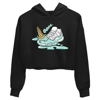 Dropped Ice Cream womens crop tee made to vibe with the Air Jordan 11 Igloo sneakers — the perfect match in Black 2.