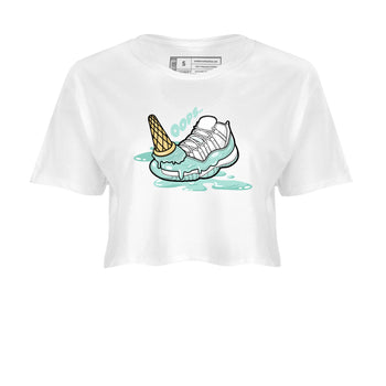 Dropped Ice Cream womens crop tee made to vibe with the Air Jordan 11 Igloo sneakers — the perfect match in White 2.