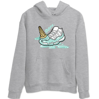 Dropped Ice Cream sneaker match t-shirt styled to complete your fit with the Air Jordan 11 Igloo sneakers, shown in Heather Grey 2.