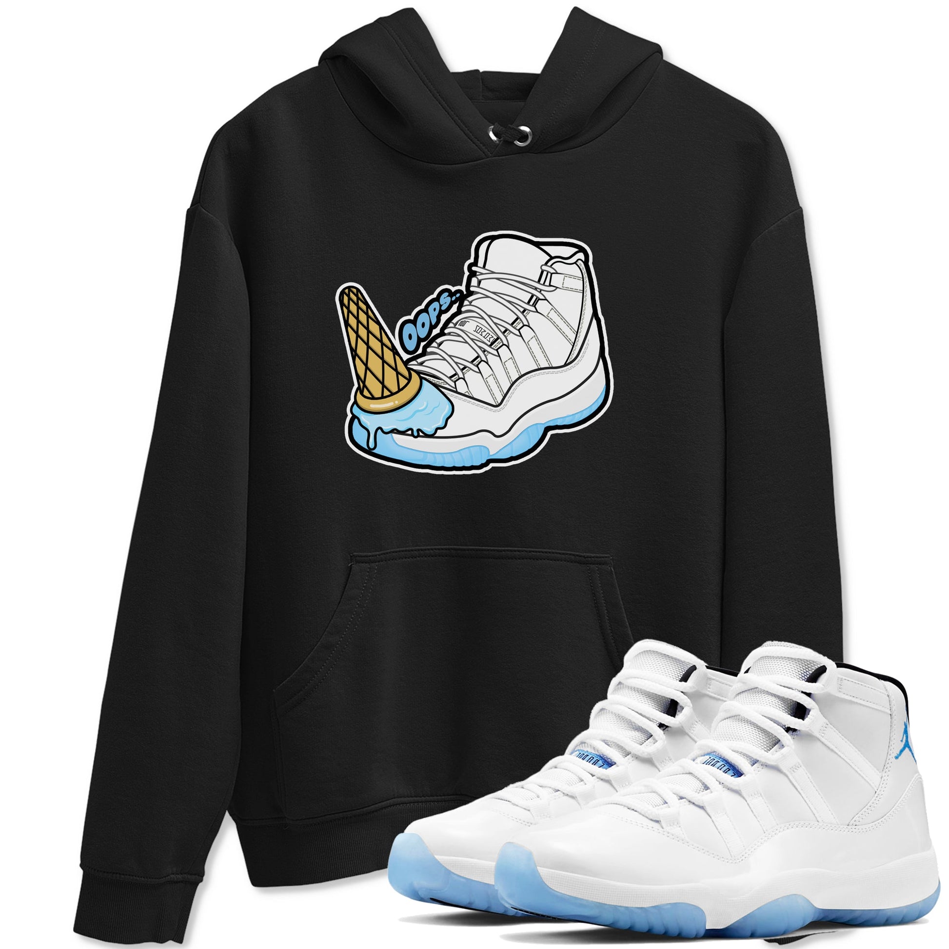 11s Retro Legend Blue shirts to match jordans Dropped Ice Cream sneaker match tees Air Jordan 11 Legend Blue best t shirts to wear with jordans SNRT Sneaker Tees unisex cotton Black 1 shirts