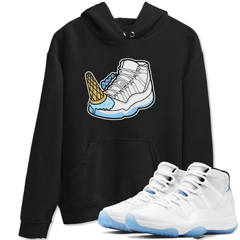 11s Retro Legend Blue shirts to match jordans Dropped Ice Cream sneaker match tees Air Jordan 11 Legend Blue best t shirts to wear with jordans SNRT Sneaker Tees unisex cotton Black 1 shirts