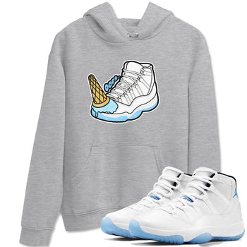 11s Retro Legend Blue shirts to match jordans Dropped Ice Cream sneaker match tees Air Jordan 11 Legend Blue best t shirts to wear with jordans SNRT Sneaker Tees unisex cotton Heather Grey 1 shirts