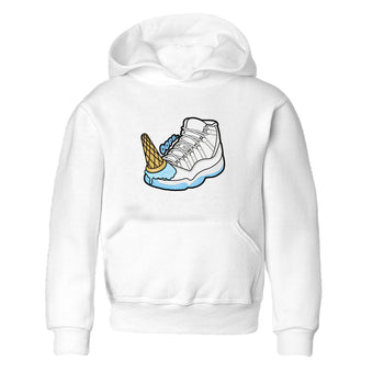 11s Retro Legend Blue shirts to match jordans Dropped Ice Cream sneaker match tees Air Jordan 11 Legend Blue best t shirts to wear with jordans SNRT Sneaker Tees Youth Baby White 2 tee