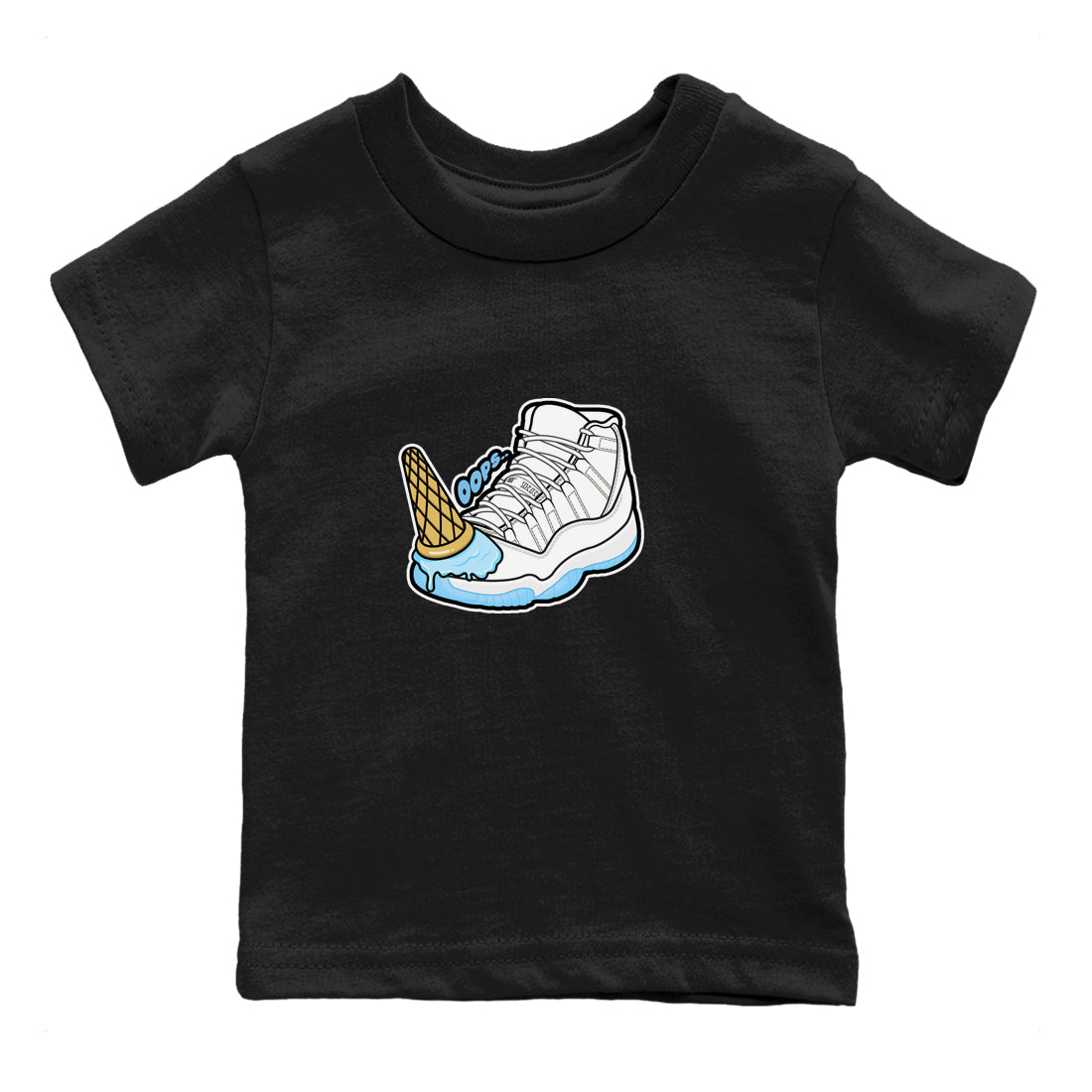 11s Retro Legend Blue shirts to match jordans Dropped Ice Cream sneaker match tees Air Jordan 11 Legend Blue best t shirts to wear with jordans SNRT Sneaker Tees Youth Baby Black 2 tee