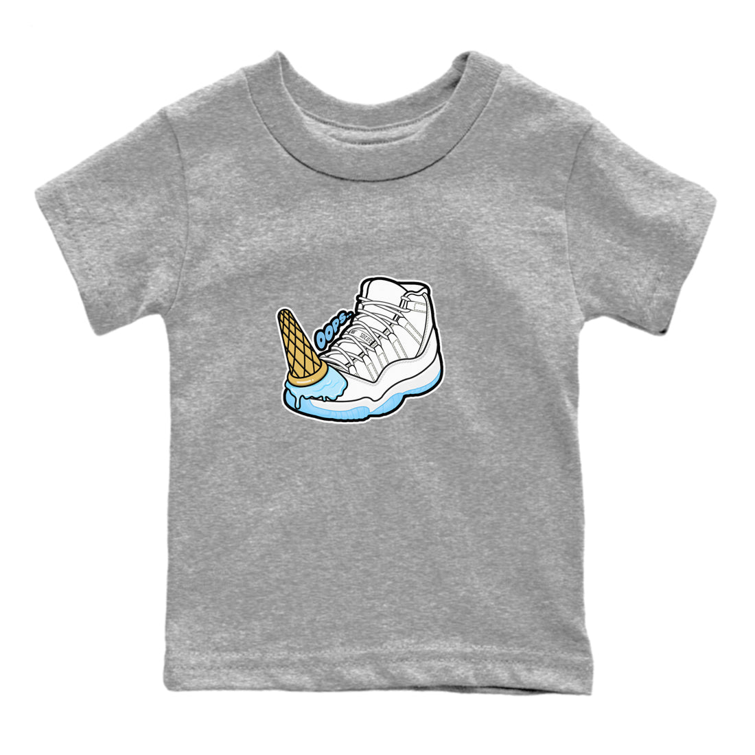 11s Retro Legend Blue shirts to match jordans Dropped Ice Cream sneaker match tees Air Jordan 11 Legend Blue best t shirts to wear with jordans SNRT Sneaker Tees Youth Baby Heather Grey 2 tee