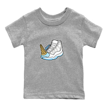 11s Retro Legend Blue shirts to match jordans Dropped Ice Cream sneaker match tees Air Jordan 11 Legend Blue best t shirts to wear with jordans SNRT Sneaker Tees Youth Baby Heather Grey 2 tee
