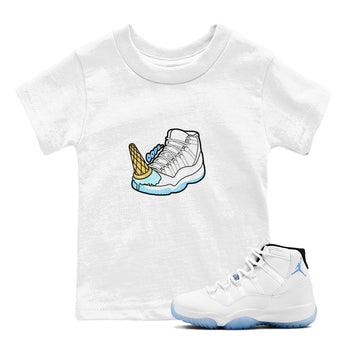 11s Retro Legend Blue shirts to match jordans Dropped Ice Cream sneaker match tees Air Jordan 11 Legend Blue best t shirts to wear with jordans SNRT Sneaker Tees Youth Baby White 1 tee