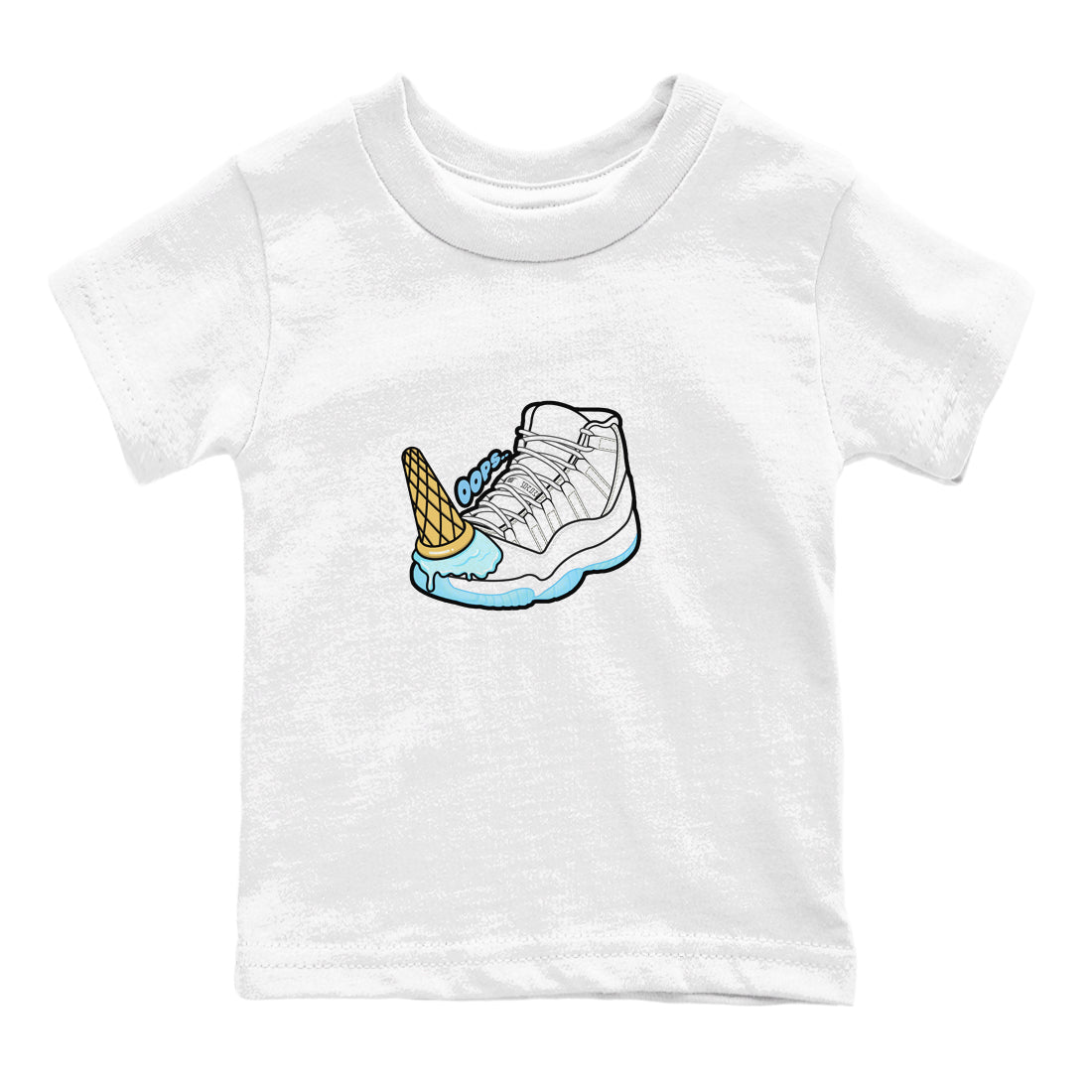 11s Retro Legend Blue shirts to match jordans Dropped Ice Cream sneaker match tees Air Jordan 11 Legend Blue best t shirts to wear with jordans SNRT Sneaker Tees Youth Baby White 2 tee