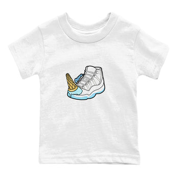11s Retro Legend Blue shirts to match jordans Dropped Ice Cream sneaker match tees Air Jordan 11 Legend Blue best t shirts to wear with jordans SNRT Sneaker Tees Youth Baby White 2 tee
