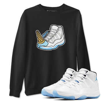 11s Retro Legend Blue shirts to match jordans Dropped Ice Cream sneaker match tees Air Jordan 11 Legend Blue best t shirts to wear with jordans SNRT Sneaker Tees unisex cotton Black 1 shirts