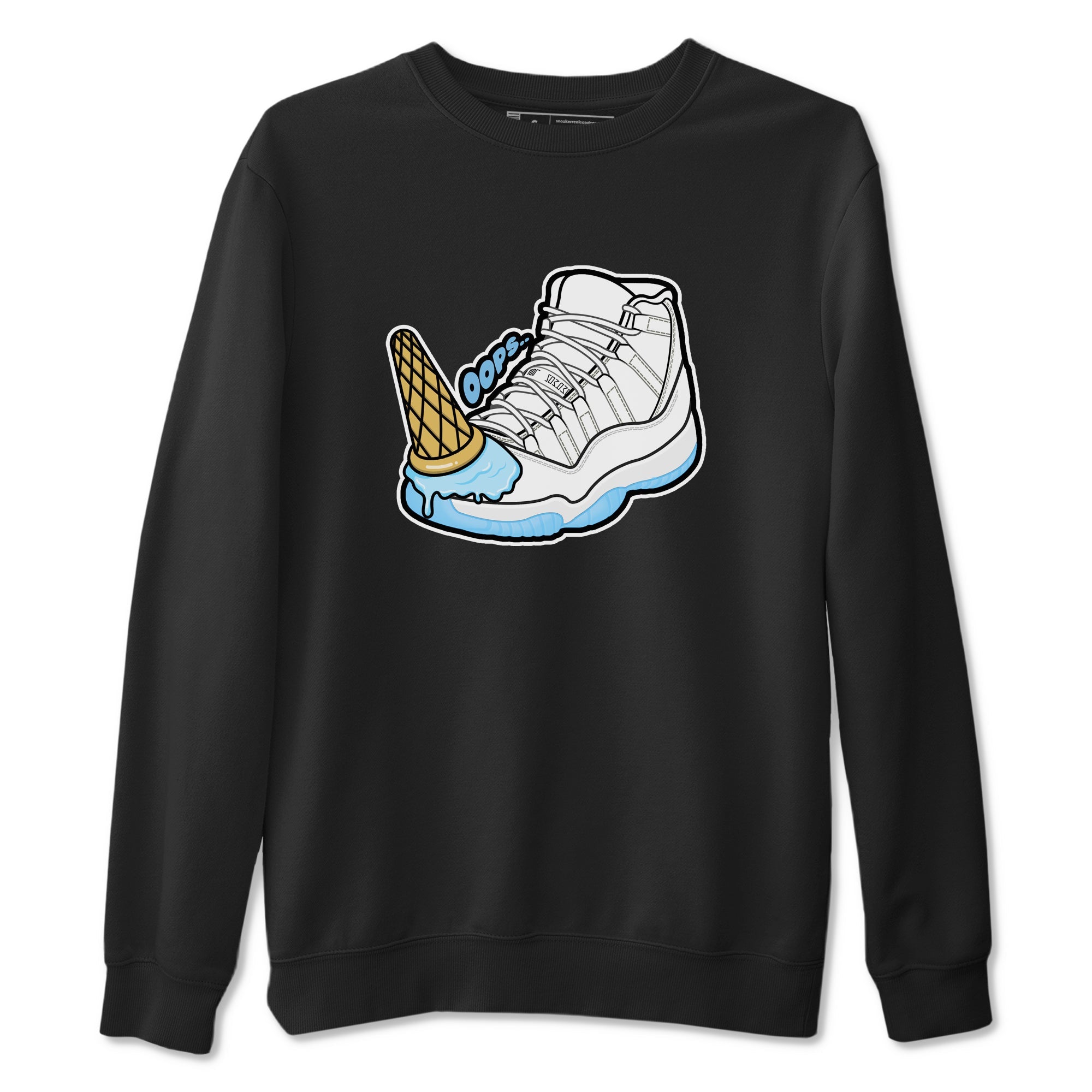 11s Retro Legend Blue shirts to match jordans Dropped Ice Cream sneaker match tees Air Jordan 11 Legend Blue best t shirts to wear with jordans SNRT Sneaker Tees unisex cotton Black 2 shirts