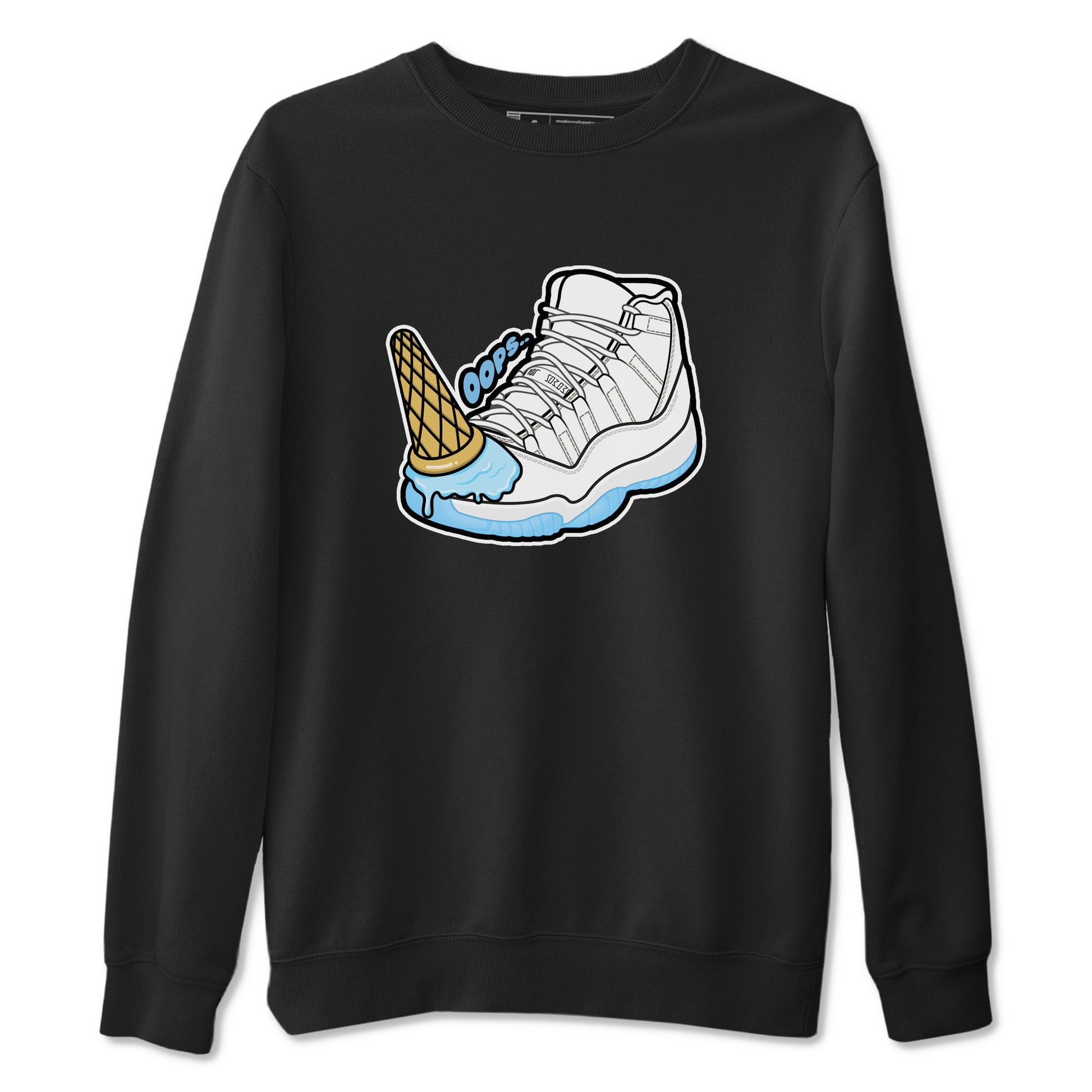 11s Retro Legend Blue shirts to match jordans Dropped Ice Cream sneaker match tees Air Jordan 11 Legend Blue best t shirts to wear with jordans SNRT Sneaker Tees unisex cotton Black 2 shirts