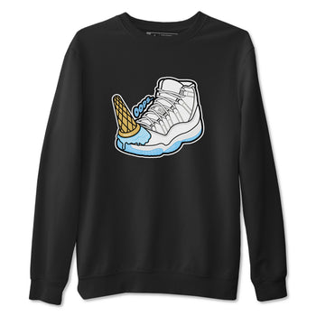 11s Retro Legend Blue shirts to match jordans Dropped Ice Cream sneaker match tees Air Jordan 11 Legend Blue best t shirts to wear with jordans SNRT Sneaker Tees unisex cotton Black 2 shirts