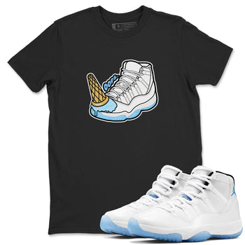 11s Retro Legend Blue shirts to match jordans Dropped Ice Cream sneaker match tees Air Jordan 11 Legend Blue best t shirts to wear with jordans SNRT Sneaker Tees unisex cotton Black 1 shirts
