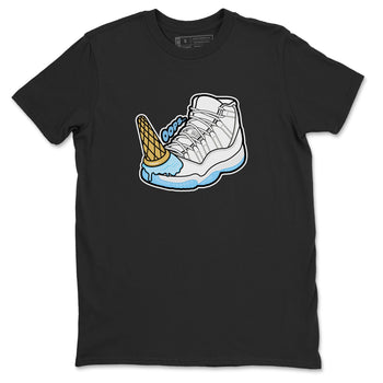 11s Retro Legend Blue shirts to match jordans Dropped Ice Cream sneaker match tees Air Jordan 11 Legend Blue best t shirts to wear with jordans SNRT Sneaker Tees unisex cotton Black 2 shirts