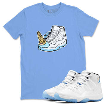 11s Retro Legend Blue shirts to match jordans Dropped Ice Cream sneaker match tees Air Jordan 11 Legend Blue best t shirts to wear with jordans SNRT Sneaker Tees unisex cotton Carolina Blue 1 shirts