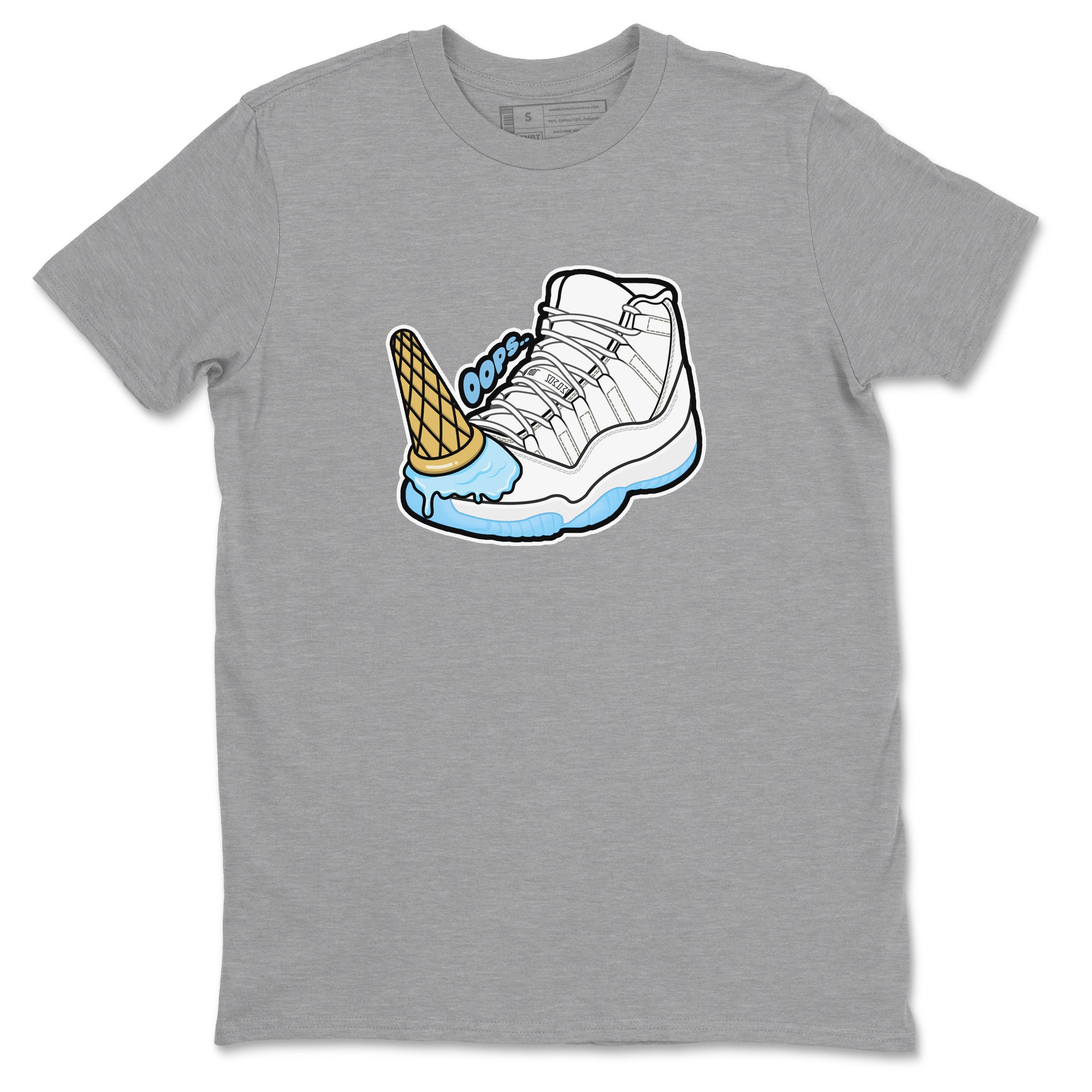 11s Retro Legend Blue shirts to match jordans Dropped Ice Cream sneaker match tees Air Jordan 11 Legend Blue best t shirts to wear with jordans SNRT Sneaker Tees unisex cotton Heather Grey 2 shirts