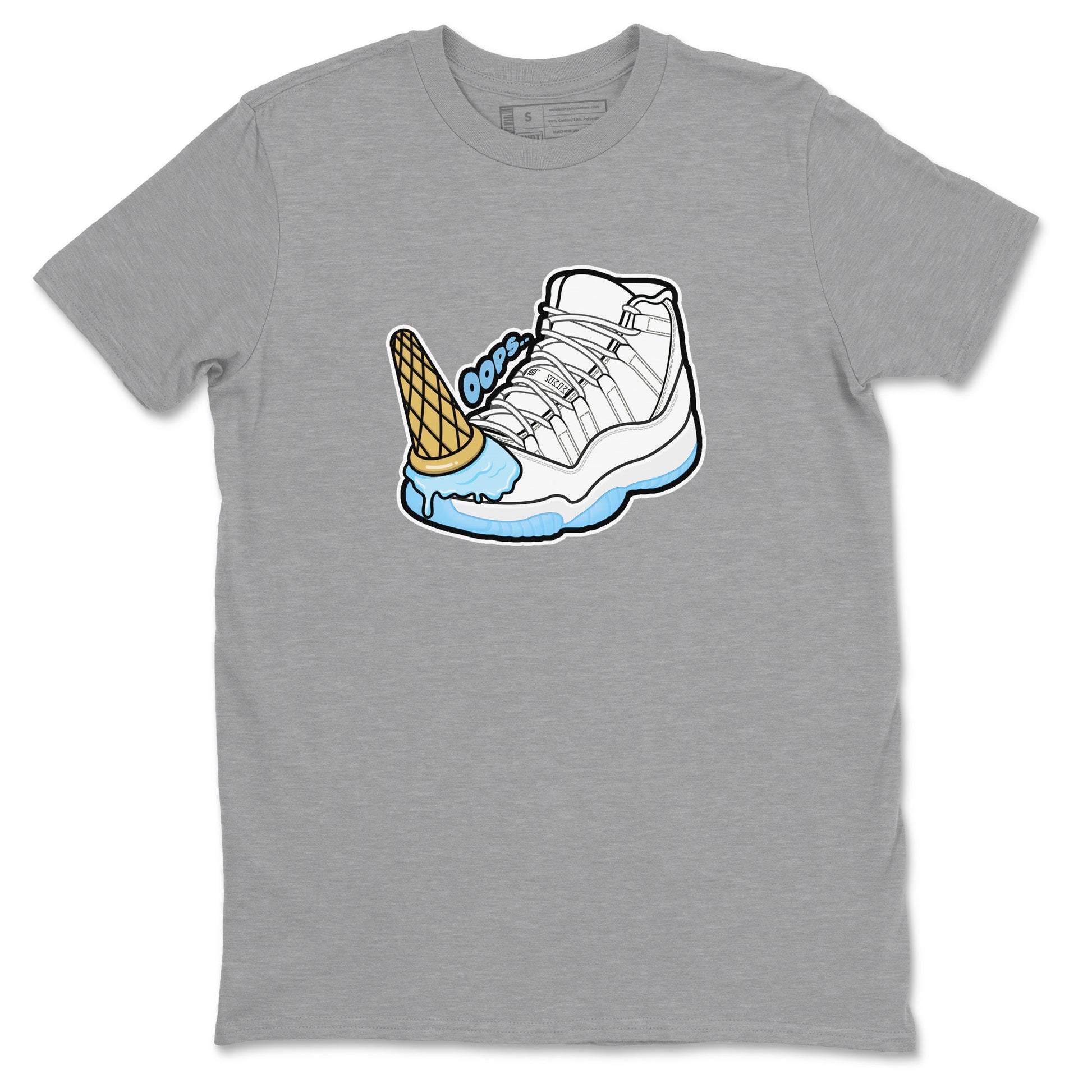 11s Retro Legend Blue shirts to match jordans Dropped Ice Cream sneaker match tees Air Jordan 11 Legend Blue best t shirts to wear with jordans SNRT Sneaker Tees unisex cotton Heather Grey 2 shirts