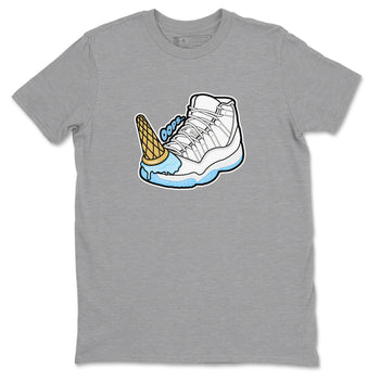 11s Retro Legend Blue shirts to match jordans Dropped Ice Cream sneaker match tees Air Jordan 11 Legend Blue best t shirts to wear with jordans SNRT Sneaker Tees unisex cotton Heather Grey 2 shirts