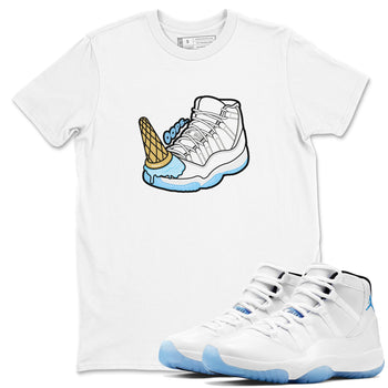 11s Retro Legend Blue shirts to match jordans Dropped Ice Cream sneaker match tees Air Jordan 11 Legend Blue best t shirts to wear with jordans SNRT Sneaker Tees unisex cotton White 1 shirts