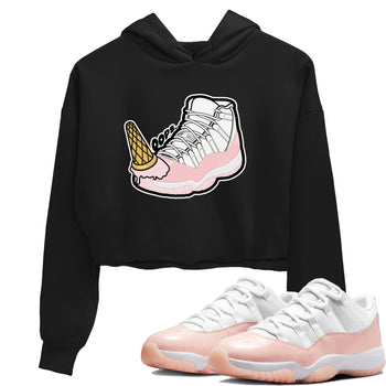 11s Legend Pink shirts to match jordans Dropped Ice Cream sneaker match tees Air Jordan 11 Legend Pink SNRT Sneaker Tees streetwear brand Black 1 crop tee