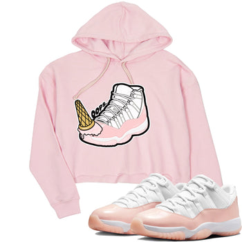 11s Legend Pink shirts to match jordans Dropped Ice Cream sneaker match tees Air Jordan 11 Legend Pink SNRT Sneaker Tees streetwear brand Pink 1 crop tee