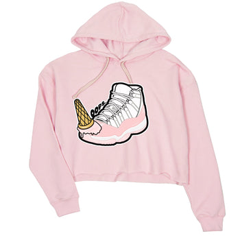 11s Legend Pink shirts to match jordans Dropped Ice Cream sneaker match tees Air Jordan 11 Legend Pink SNRT Sneaker Tees streetwear brand Pink 2 crop tee