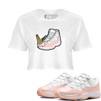 11s Legend Pink shirts to match jordans Dropped Ice Cream sneaker match tees Air Jordan 11 Legend Pink SNRT Sneaker Tees streetwear brand White 1 crop tee